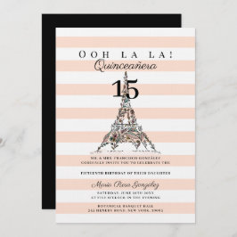 Convites Ooh La Floral Eiffel Tower Paris Quinceañera