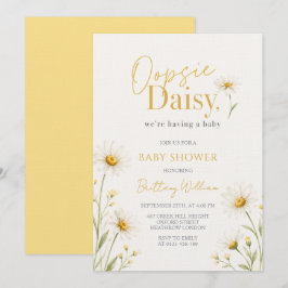 Convites Oopsy Daisy Chás de Bebê Minimalista
