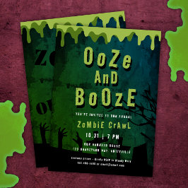 Convites Ooze E Booze Zombie Crawl Assustador Do Halloween