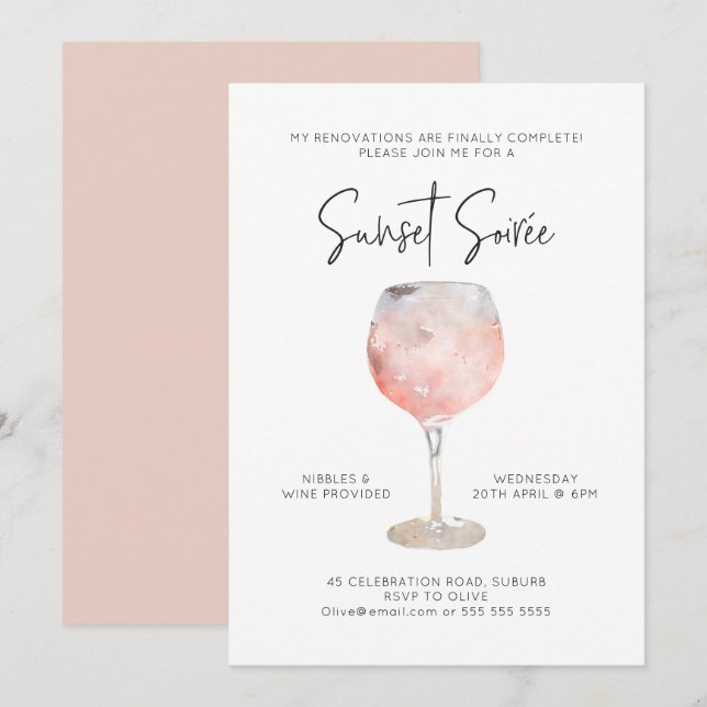 Convites Opção 2: Sunset Soiree (Frente/Verso)