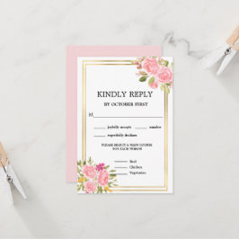Convites Opções de RSVP de Opções de RSVP de Refeições Flor