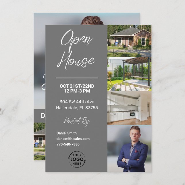 Convites Open House | Marketing imobiliário (Frente/Verso)