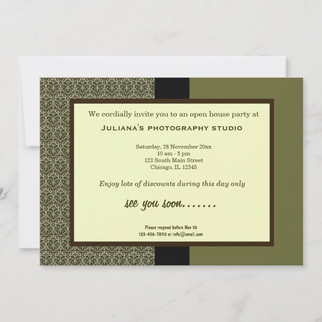 Convites Open House Novo negócio (Frente)