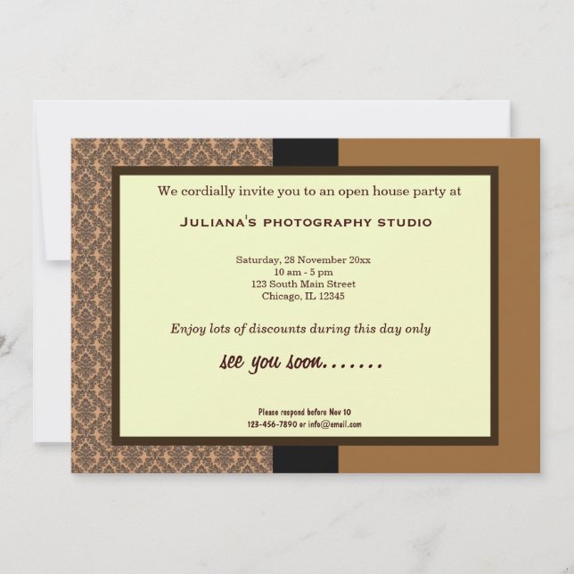 Convites Open House Novo negócio (Frente)