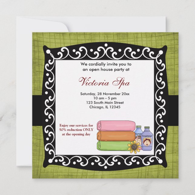 Convites Open House Spa Business (Frente)
