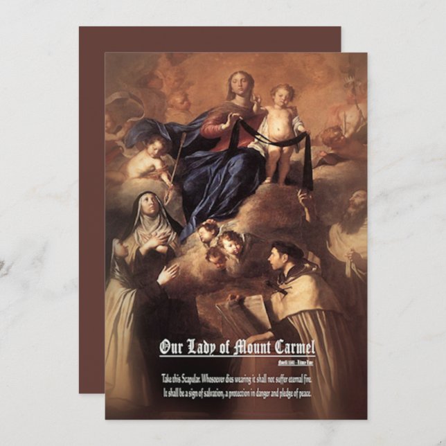 Convites Oração de Nossa Senhora do Monte Carmelo (Frente/Verso)