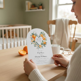 Convites Orange Blossom Baby Shower Arch Invitation