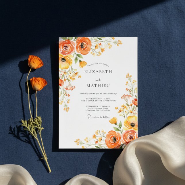 Convites Orange Blossom Painterly Romance Wedding (Criador carregado)