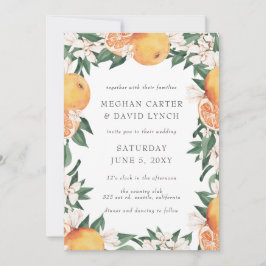 Convites Orange Blossoms Citrus Botanical Wedding 