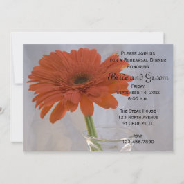 Convites Orange Daisy no Janto de ensaio de Casamento Vase