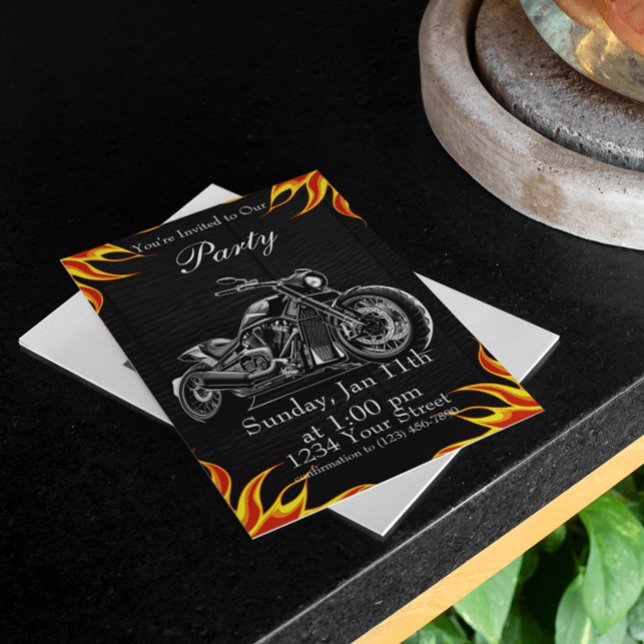 Convites Orange e Red Blaze conosco: Festa de Bike! (Criador carregado)