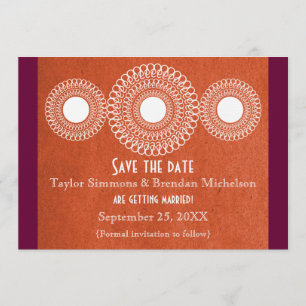 Convites Orange Elegância do Extremo Oriente Save the Date