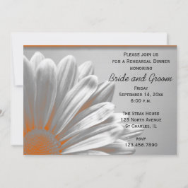 Convites Orange Floral destaca Janta de ensaio de casamento