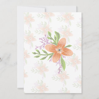 Convites Orange Floral Watercolor Greeting Card – Elegant B