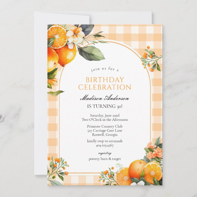 Convites Orange Fruits Birthday Invitation (Frente)