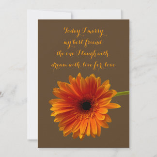 Convites Orange Gerbera Daisy Weditation - Brown