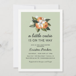 Convites Orange Little Cutie Está A Caminho Do Chá de frald