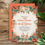 Convites Orange Mint Green Watercolor Floral 75º aniversári<br><div class="desc">Laranja elegante e horta verde aquarela floral outono/convite de aniversário de outono para mulheres. Este convite foi feito para 75 anos, mas pode ser personalizado para qualquer pessoa de qualquer idade. Entre em contato comigo para obter assistência com suas personalizações ou para solicitar outros produtos Zazzle correspondentes ou coordenadores para...</div>