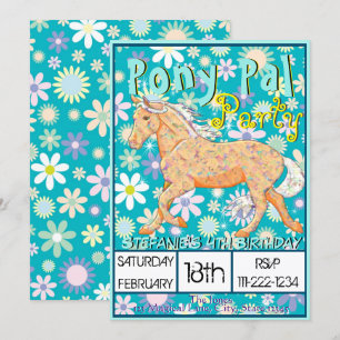 Convites Orange Palomino Birthday II (floral verde mole)