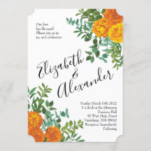 Orange Peony e Rosa Floral Weding