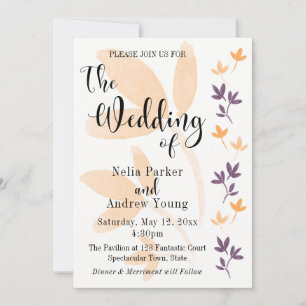Convites Orange & Plum deixa Bonito casamento tipográfico