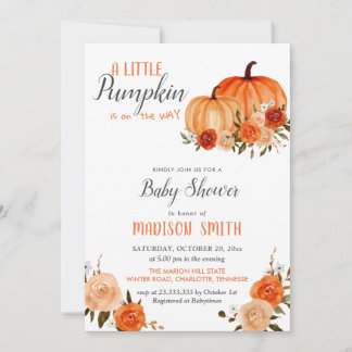 Convites Orange Pumpkins Autumn | CHÁ DE FRALDAS