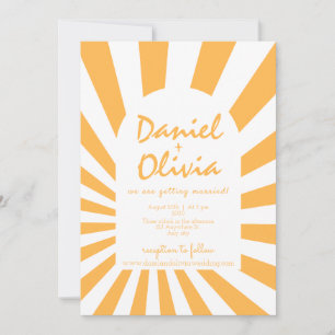Convites Orange Retro Wedding