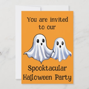 Convites Orange Spooktacular Halloween Festa Fantasma