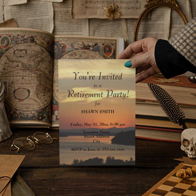 Convites Orange Sunset Retirement Party (In Situ)