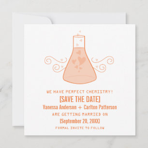 Convites Orange Sweet Chemistry Save the Date Convida