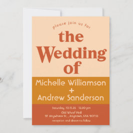 Convites Orange Terracotta Modern Retro 5x7