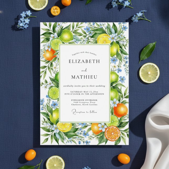 Convites Orange Vibrant Mediterranean Wedding (Criador carregado)
