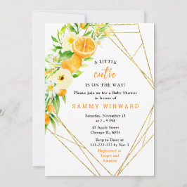 Convites Oranges and Flowers Baby Shower