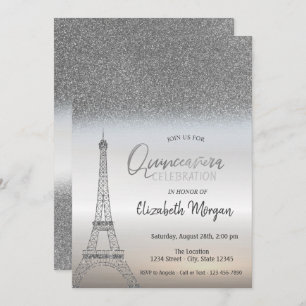 Convites Órbulo De Lata, Quinceanera Torre Eiffel