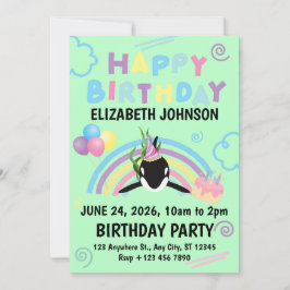 Convites Orca Birthday Invitation in Green