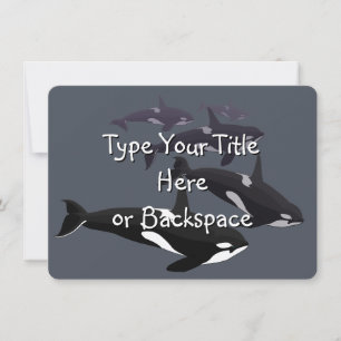 Convites Orca Whale Invitations Personalizado RSVP