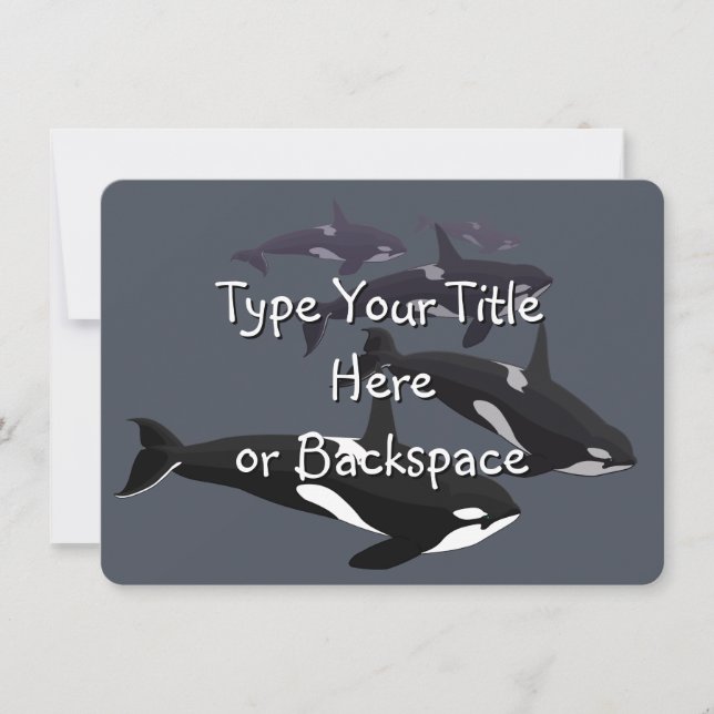 Convites Orca Whale Invitations Personalizado RSVP (Frente)