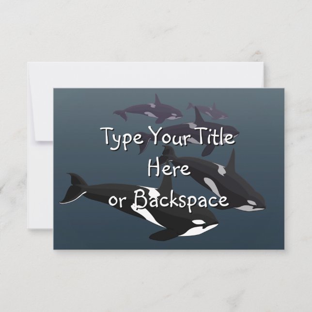 Convites Orca Whale Invitations Personalizado RSVP (Frente)
