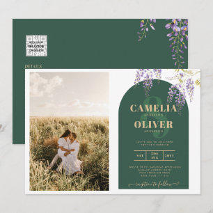 Convites Orçamento All-in1 FOTO Código QR Casamento Wisteri