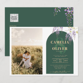 Convites Orçamento All-in1 PHOTO Wedding Wisteria Código QR