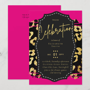 Convites Orçamento Bonito Girly Sweet16 Dourado Impressão