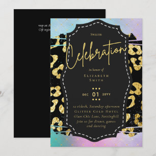 Convites Orçamento Bonito Girly Sweet16 Dourado Impressão