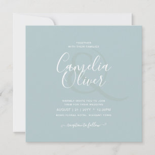 Convites ORÇAMENTO Casamento Monocromático em Verde Sage Vi