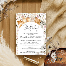 Convites Orçamento de Animais Florestais Flores Oh Chá de f