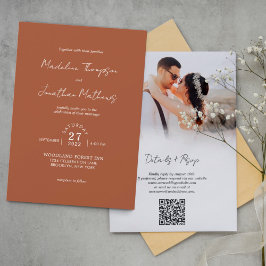 Convites Orçamento de casamento com código QR de foto em te