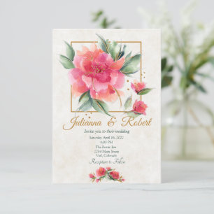 Convites Orçamento de casamento encantador jardim de rosas