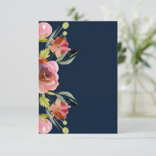 Convites Orçamento em branco Bela flor de casamento cor-de-