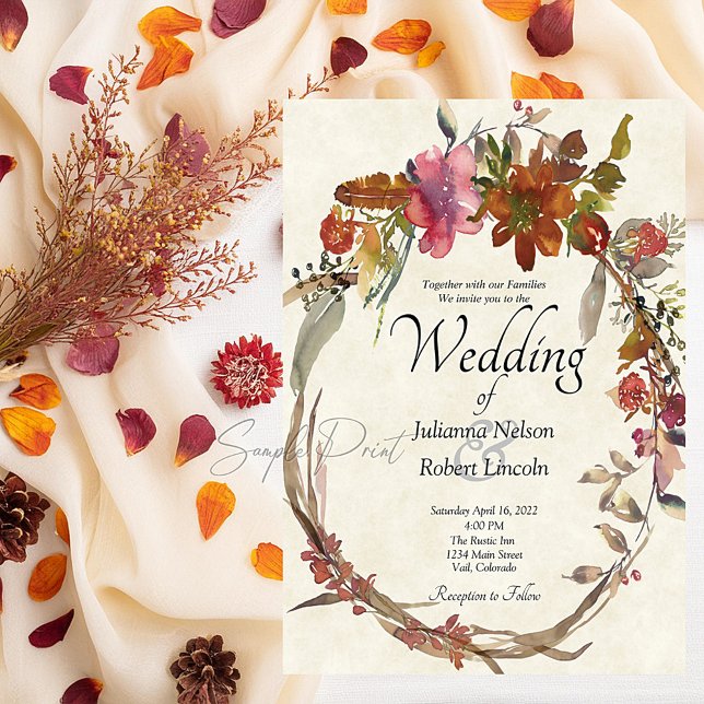 Convites Orçamento em branco Boho floral casamento aquarela (Criador carregado)