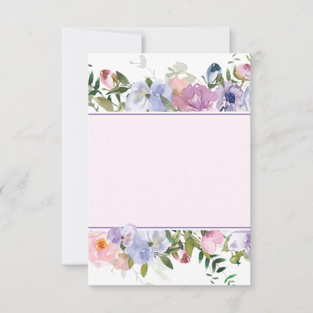 Convites Orçamento em branco Casamento em aquarela roxa e a (Frente)