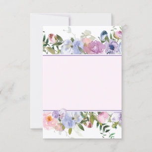 Convites Orçamento em branco Casamento em aquarela roxa e a